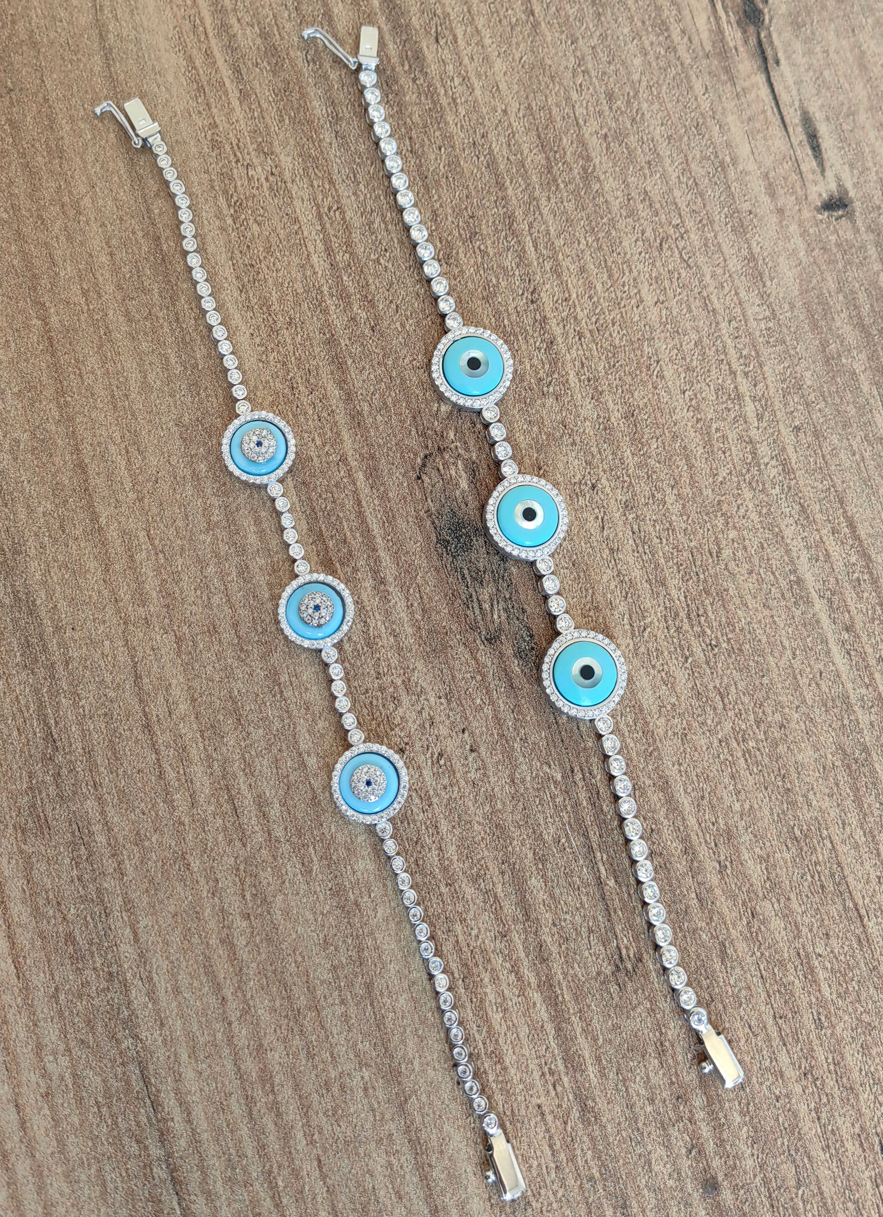 Delicate Evil Eye Charm Bracelet – Good Luck Jewelry Gift - 925 Sterling Silver Evil Eye Bracelet – Blue Nazar Charm Gift