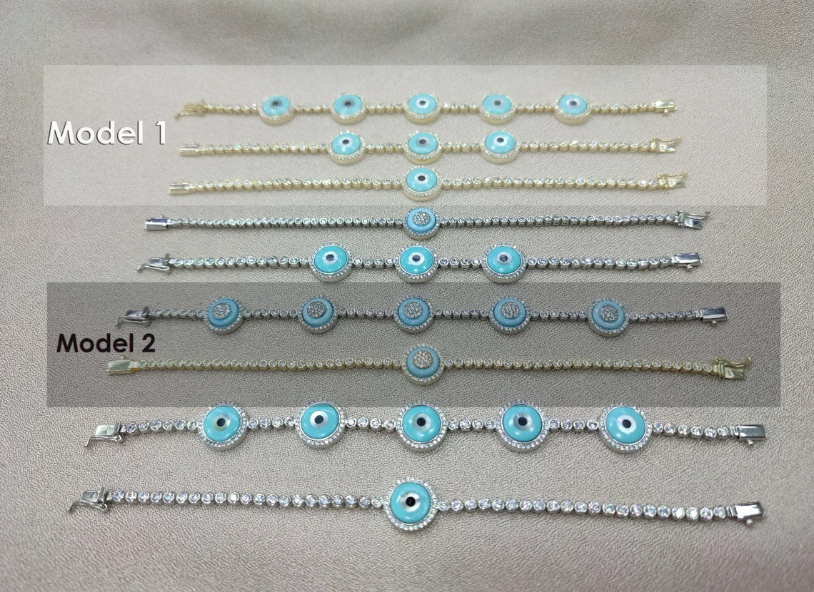 Delicate Evil Eye Charm Bracelet – Good Luck Jewelry Gift - 925 Sterling Silver Evil Eye Bracelet – Blue Nazar Charm Gift