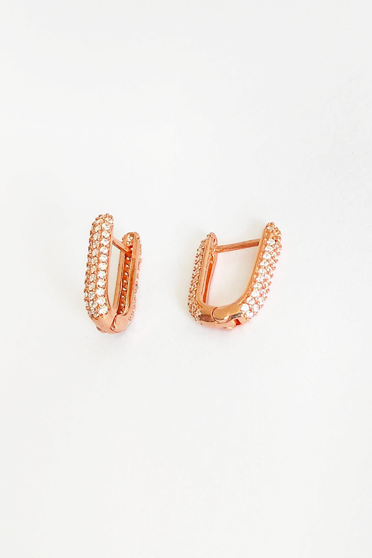 White Zircon Stone Studded Silver Earrings