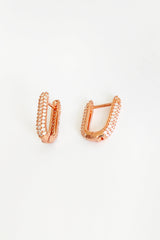 White Zircon Stone Studded Silver Earrings