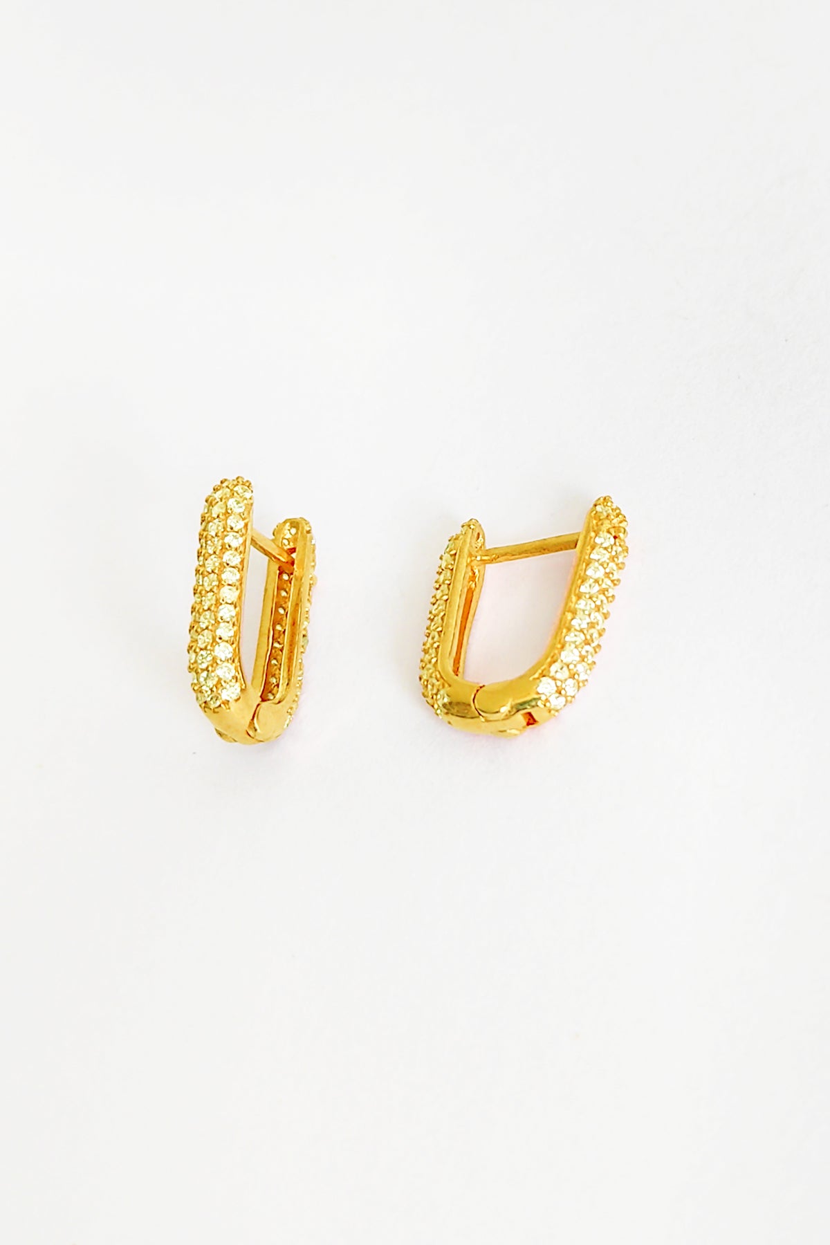White Zircon Stone Studded Silver Earrings