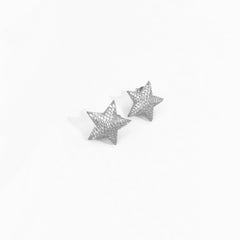 Studded Chubby Star Silver Earrings