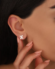 O-X-Studs, Dainty Silver Studs, Everyday Minimalist Classic Stud Earrings For Men & Women