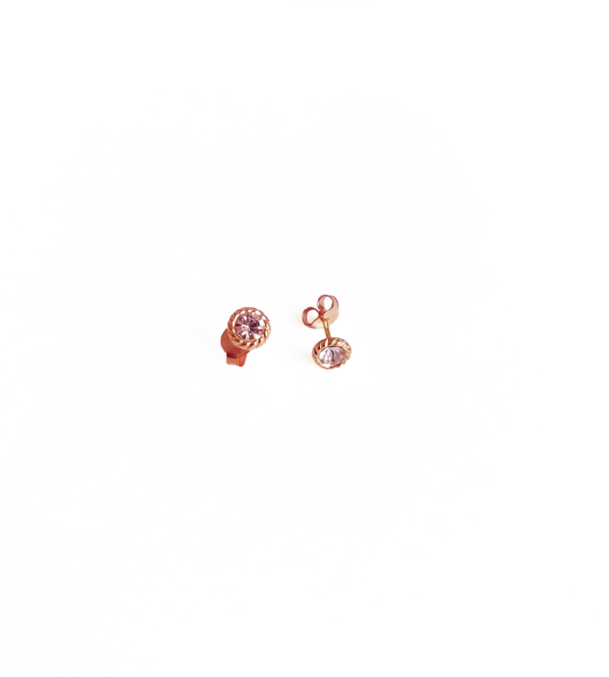 White Zircon Single Stone Silver Earring