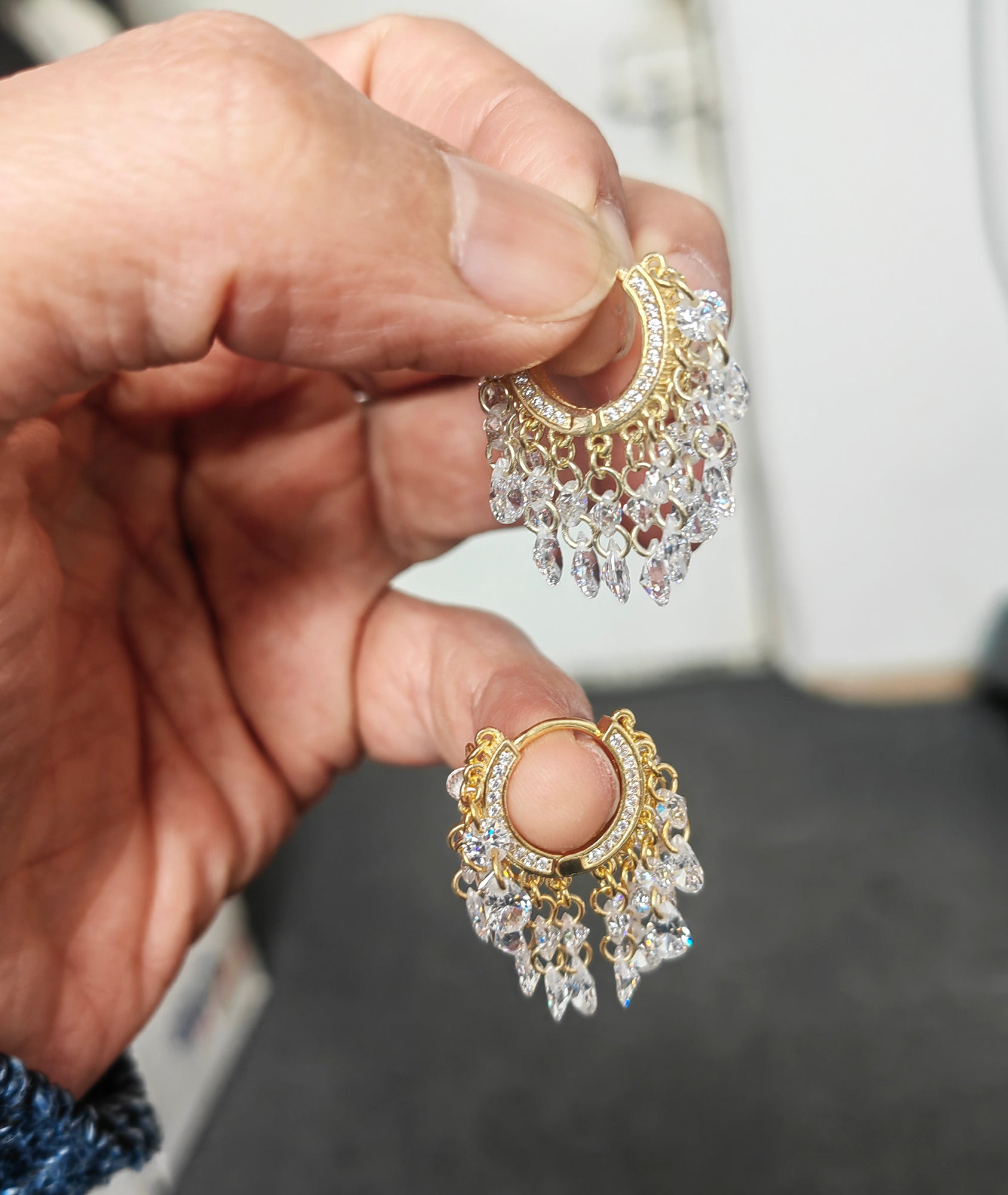 Colorful CZ Dangle Earrings – Handmade 925 Silver Statement Jewelry
