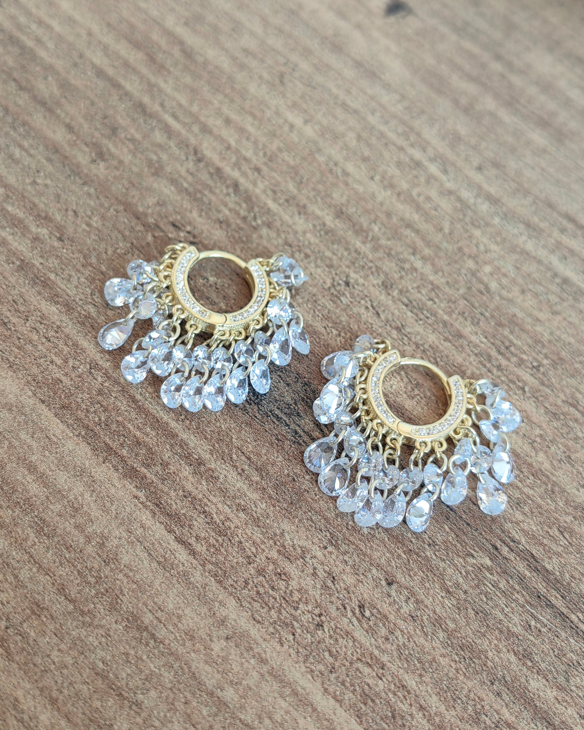 Colorful CZ Dangle Earrings – Handmade 925 Silver Statement Jewelry
