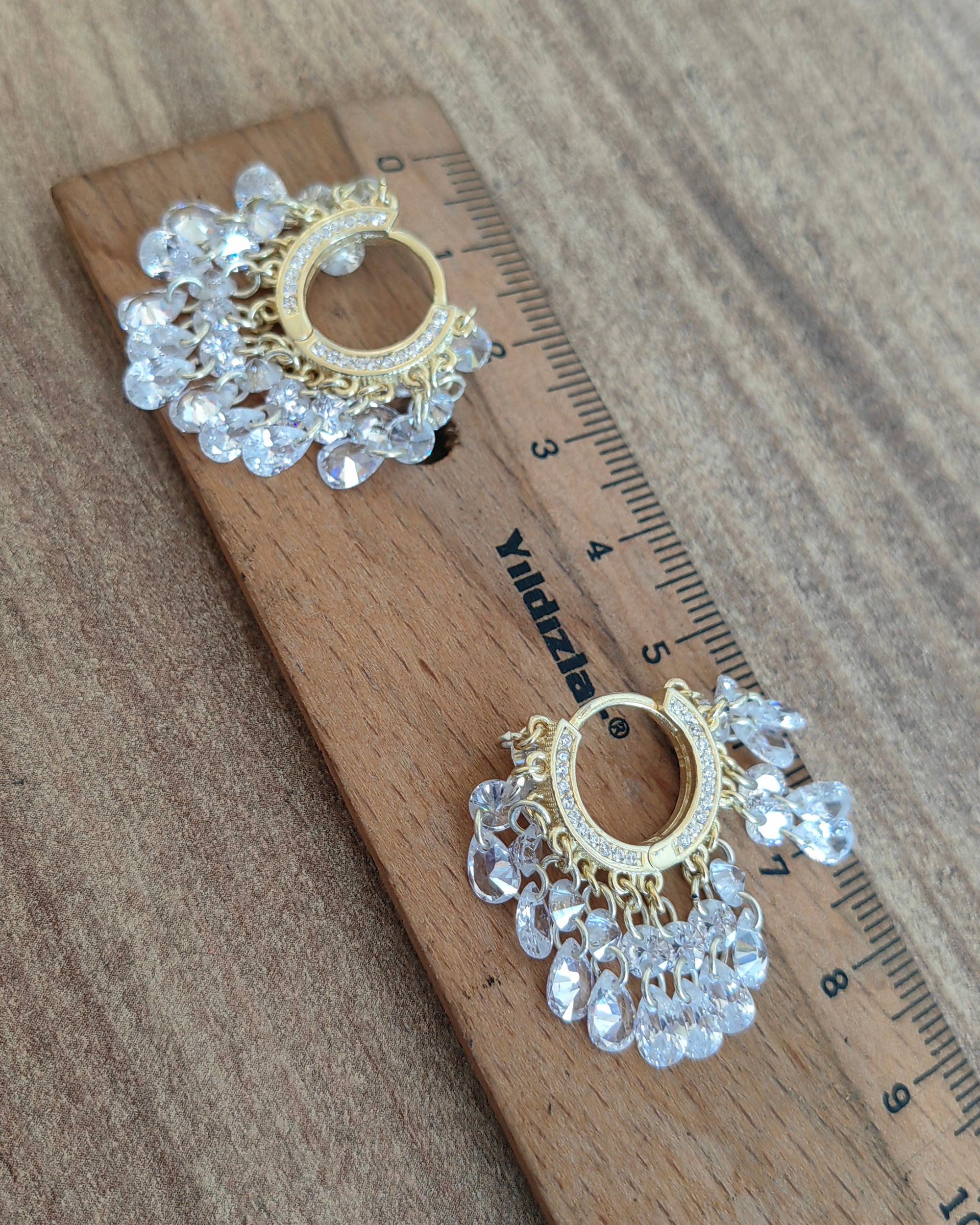 Colorful CZ Dangle Earrings – Handmade 925 Silver Statement Jewelry