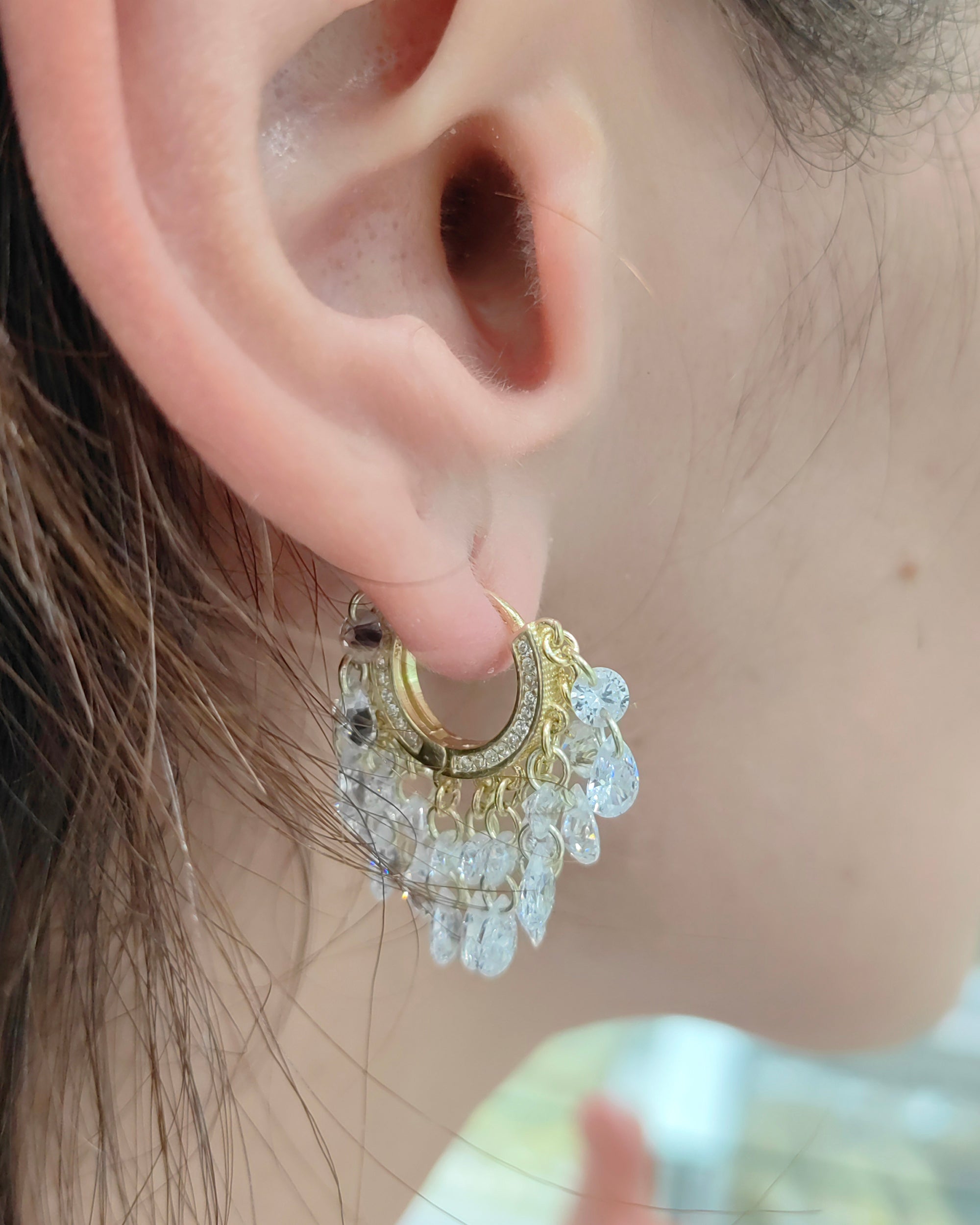 Colorful CZ Dangle Earrings – Handmade 925 Silver Statement Jewelry