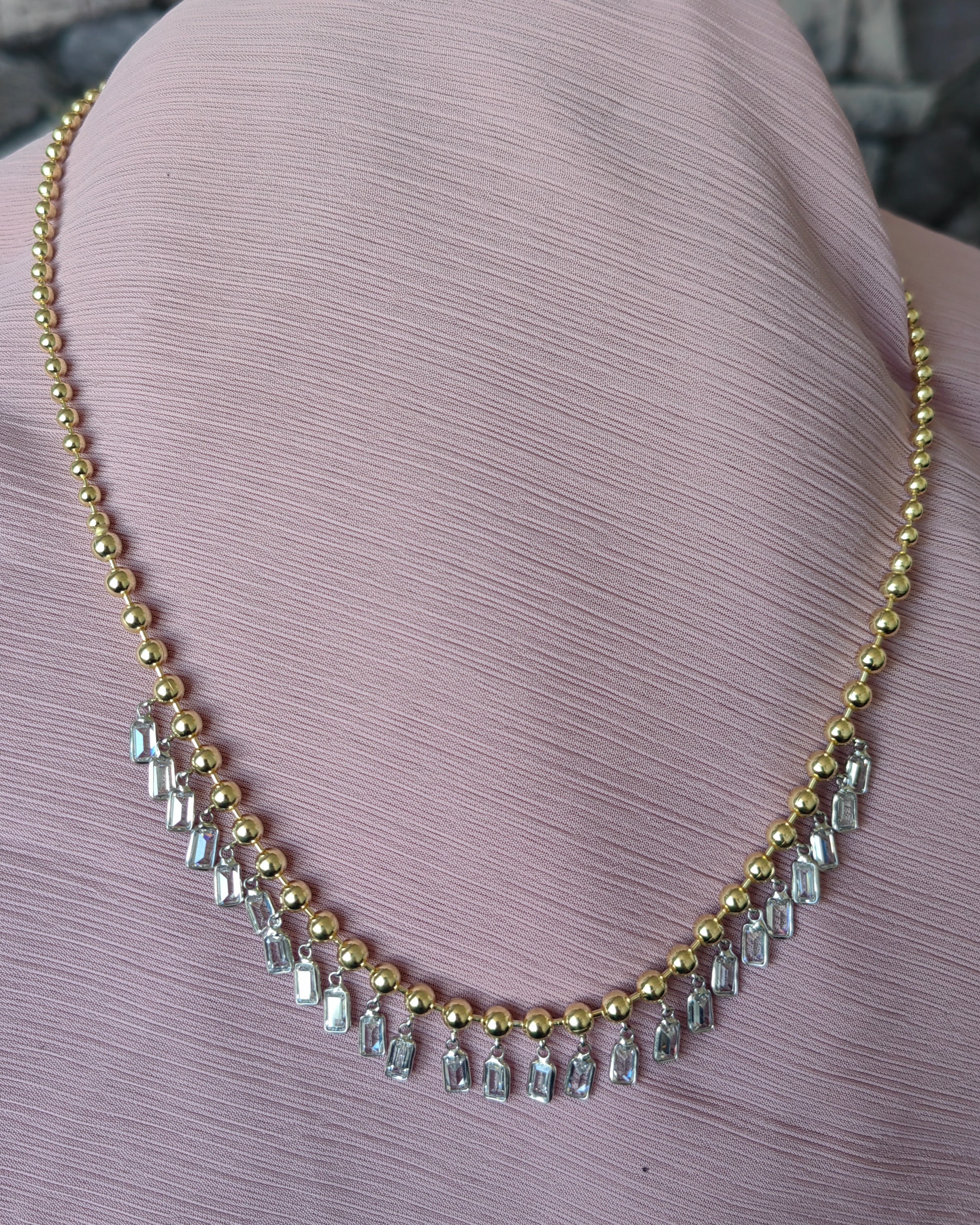 925 Silver Ball Chain Dangle Necklace – Everyday Minimal Jewelry