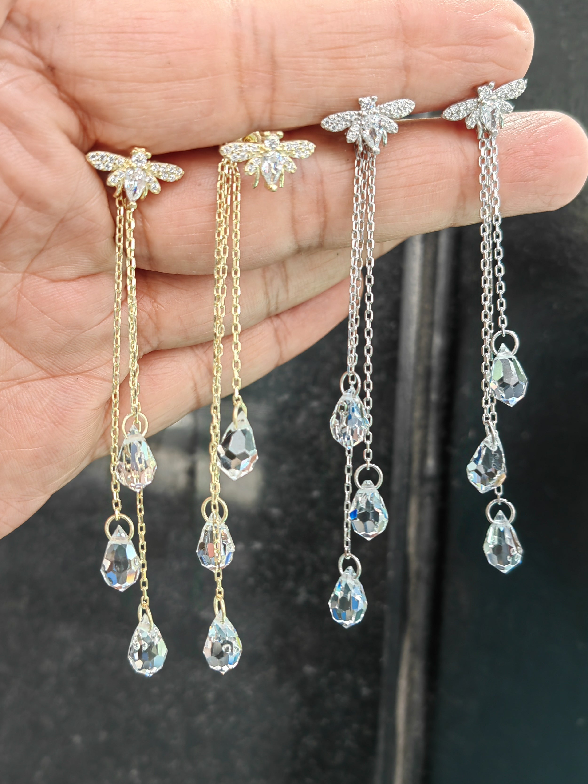 Dainty 925 Silver Drop Earrings – Handmade Chain Jewelry Gift