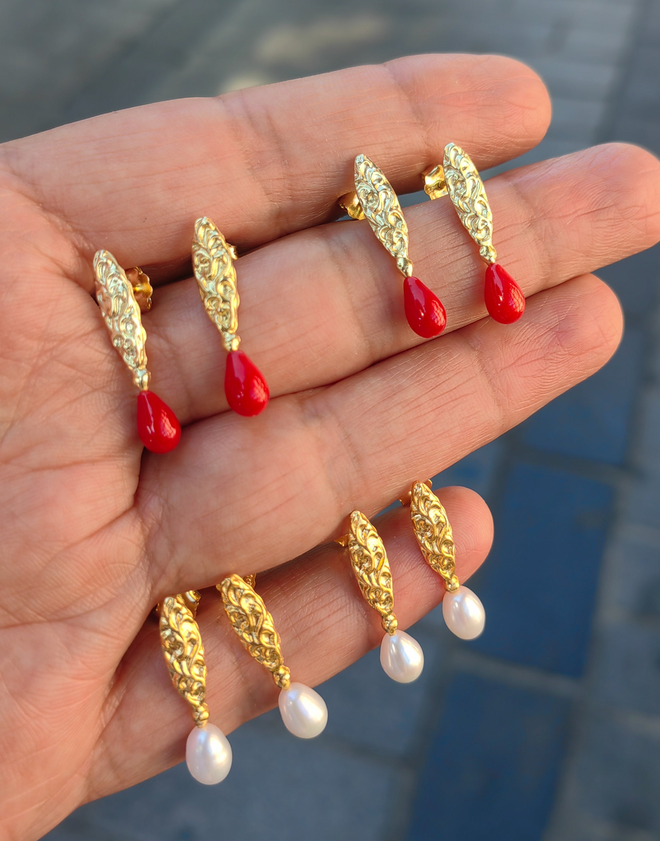 925 Silver Pear Stud Earrings – Handmade Dainty Jewelry Gift