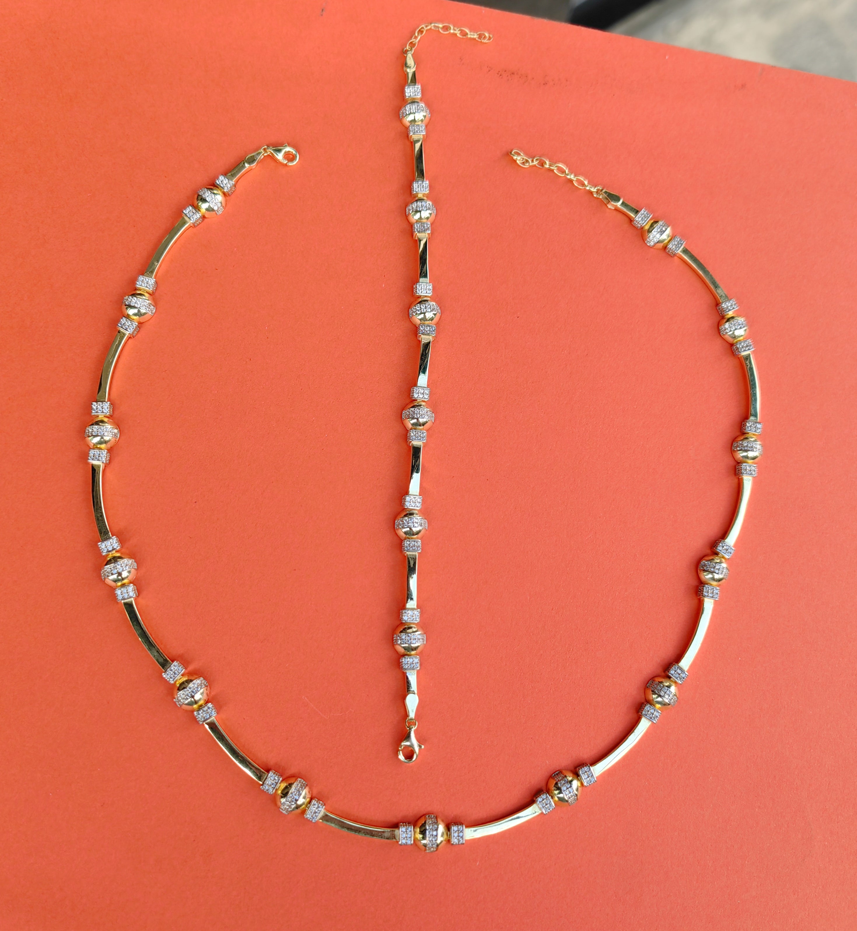 Elegant Sterling Silver Fancy Necklace Double Color– Handmade 925 Silver Jewelry, Dainty Gift for Women