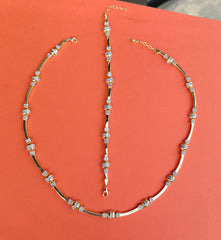 Elegant Sterling Silver Fancy Necklace Double Color– Handmade 925 Silver Jewelry, Dainty Gift for Women