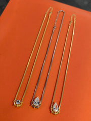 Silver Solitaire Stone Necklace – Classic Minimal Pendant Jewelry