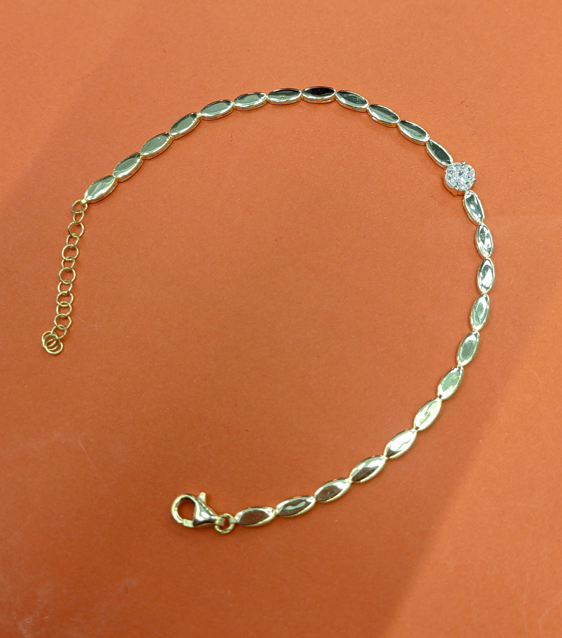 Round Stone 925 Sterling Silver Shine Bracelet – Minimalist Elegant Jewelry for Women