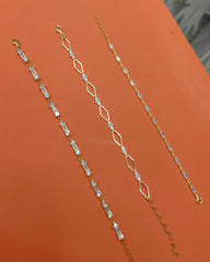 Sterling Silver White Stone Shine Bracelet – Simple Elegant Design