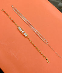 Gold-Plated Bracelet with Dynamic Stone – Modern Fashion Jewelry