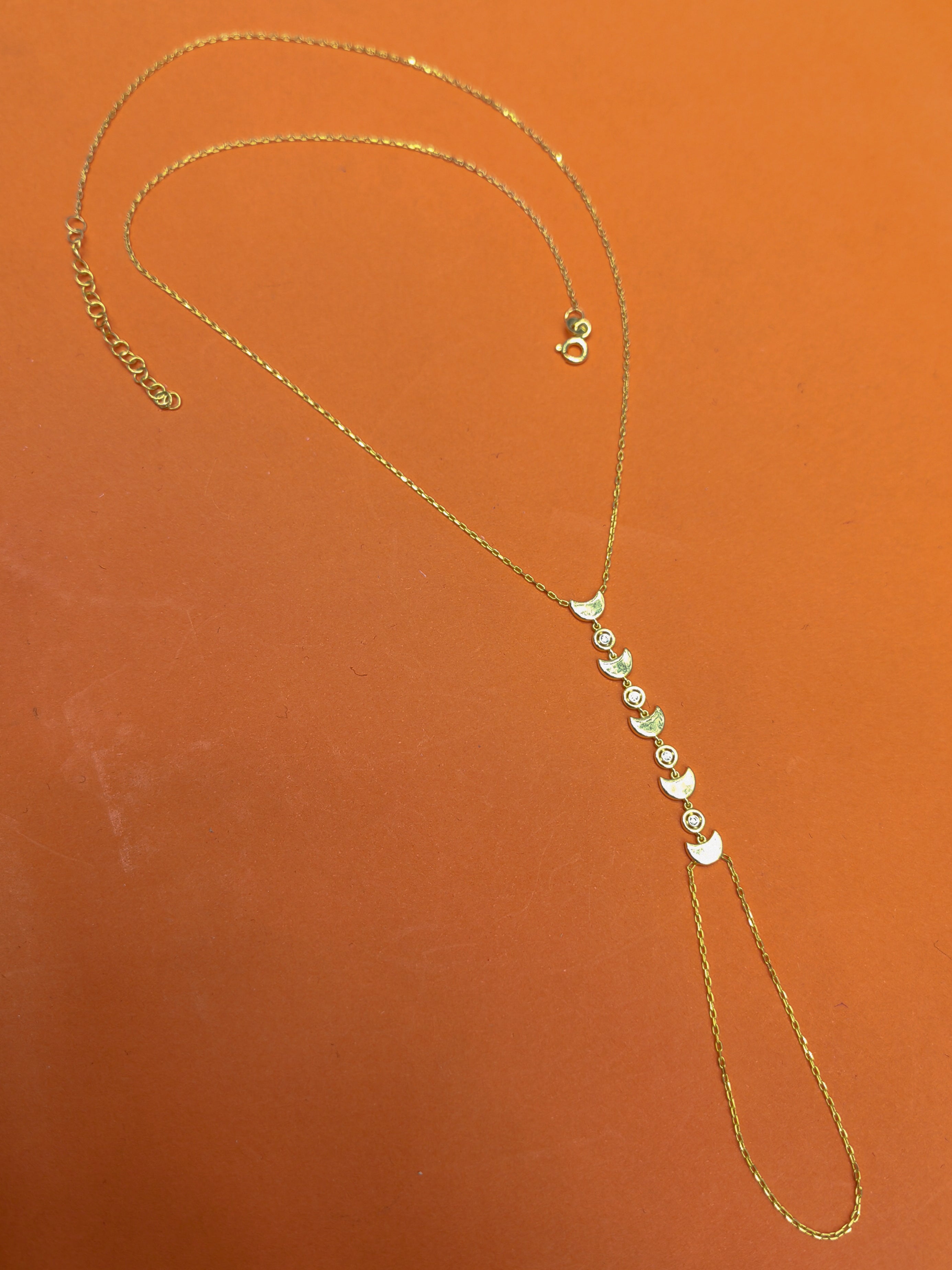 Minimalist Silver Shahmeran Bracelet – Handmade Hand Chain Jewelry