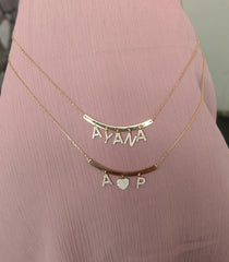 Custom Name Sterling Silver Necklace with Sparkling Zircon – Personalized Gift