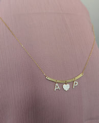 Custom Name Sterling Silver Necklace with Sparkling Zircon – Personalized Gift