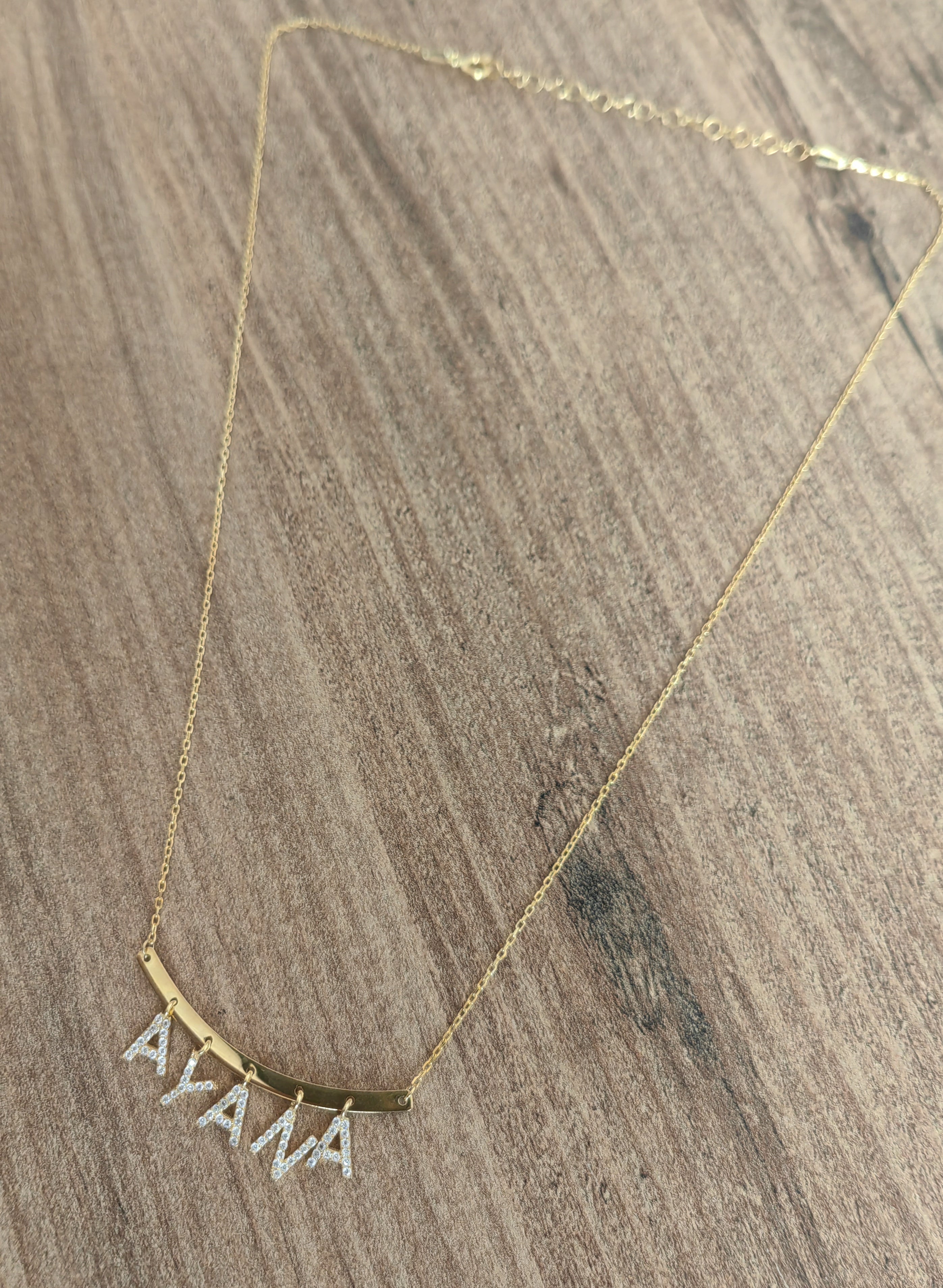 Custom Name Sterling Silver Necklace with Sparkling Zircon – Personalized Gift