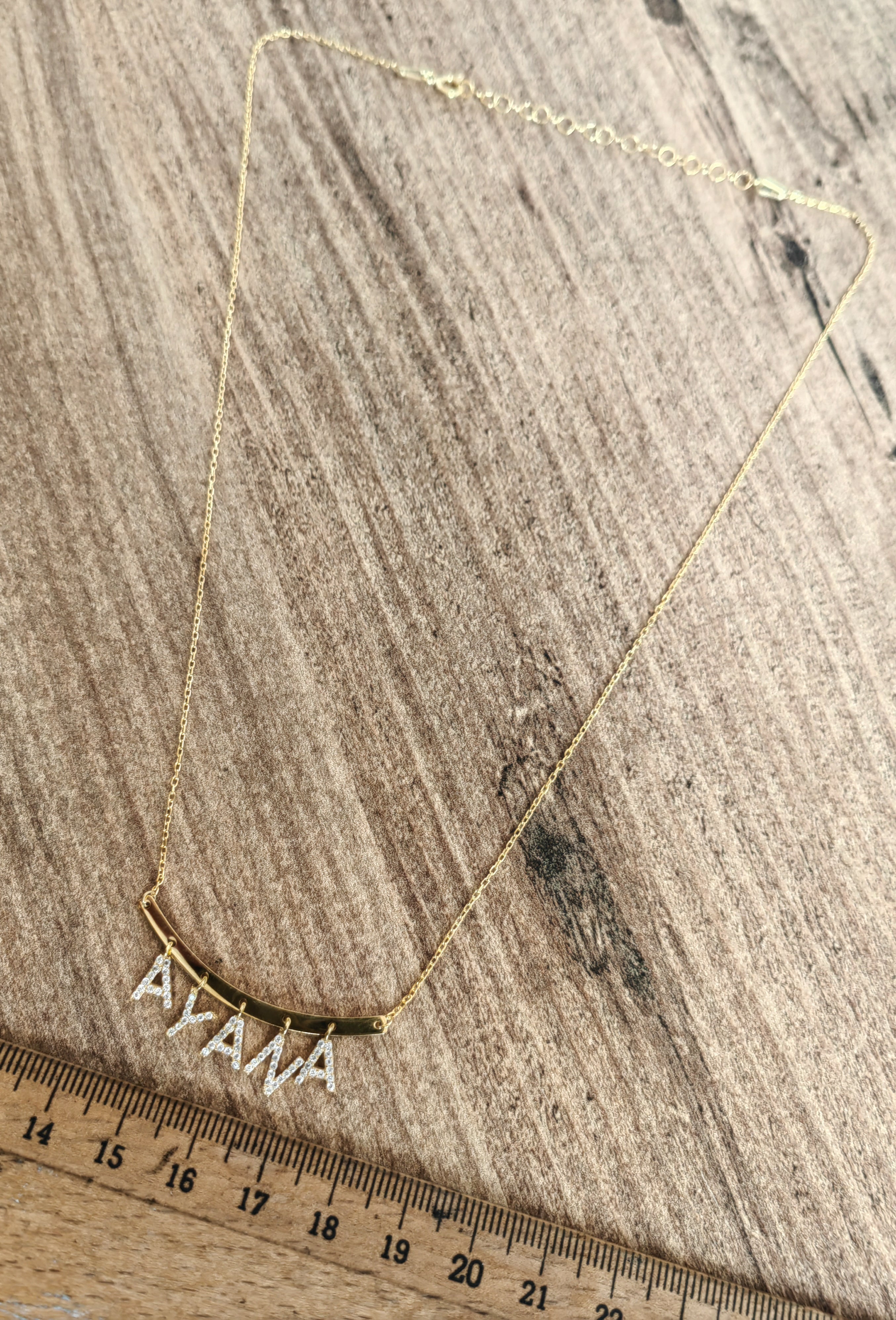 Custom Name Sterling Silver Necklace with Sparkling Zircon – Personalized Gift