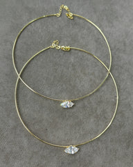 Silver Solitaire Choker Necklace – Dainty Modern Cuff Jewelry