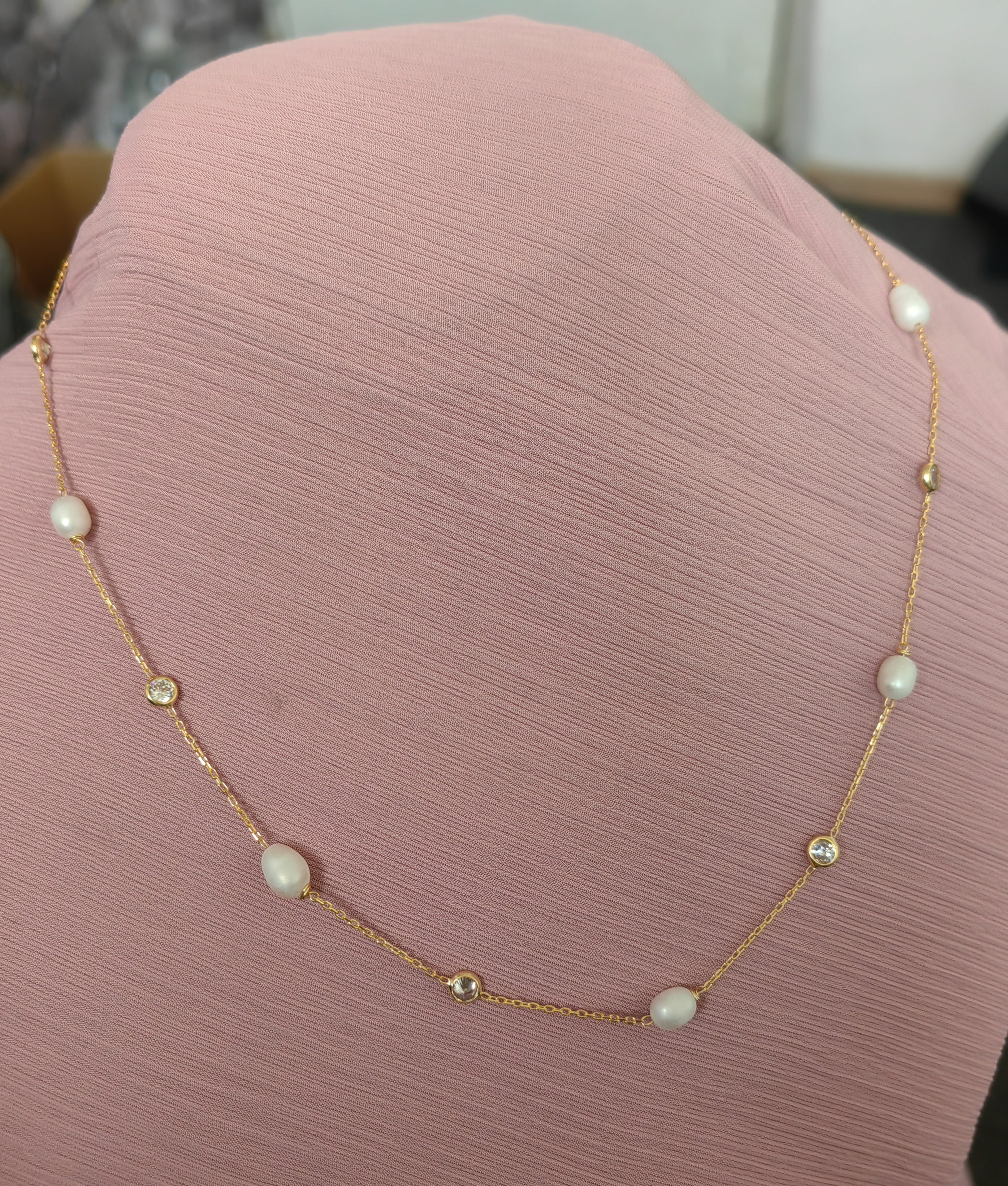 Sterling Silver Pearl Necklace – Dainty Freshwater Pearl Chain