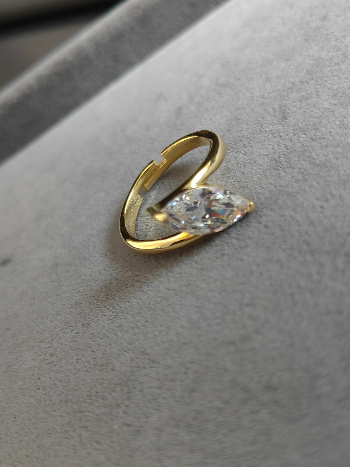 Adjustable 925 Silver White Zircon Ring – Gift for Her