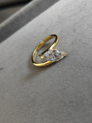 Adjustable 925 Silver White Zircon Ring – Gift for Her