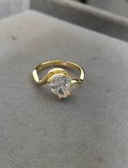 White Cubic Zirconia Sterling Silver Ring – Bridesmaid Gift Ring