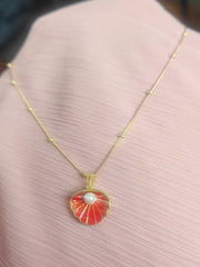 Multicolor Oyster Shell Sterling Silver Necklace