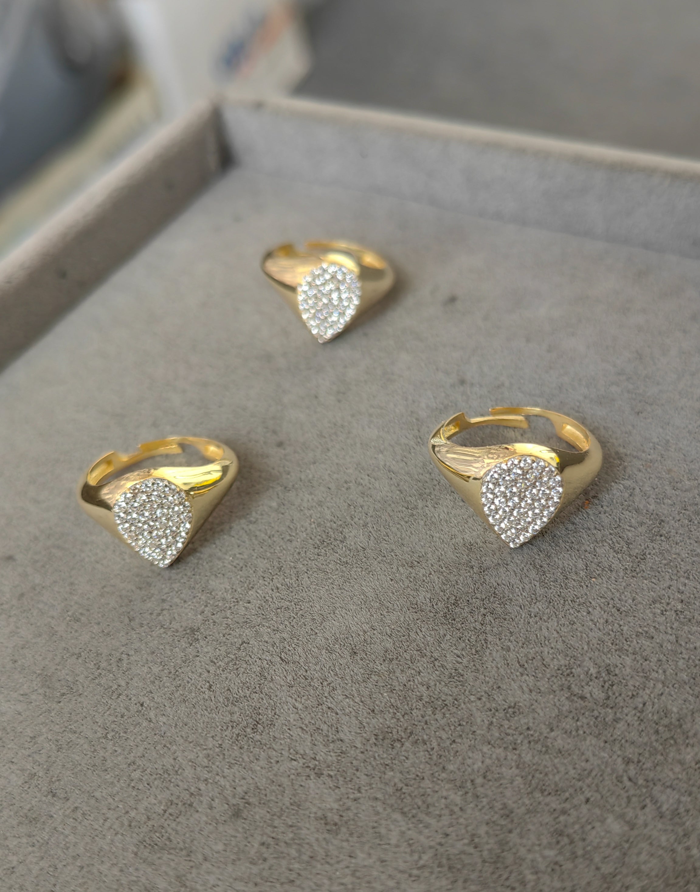 Sterling Silver Heart Pinky Ring with White Zircon