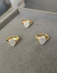 Sterling Silver Heart Pinky Ring with White Zircon