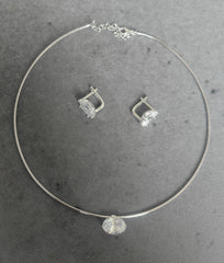 Dainty Cubic Zirconia Choker & Stud Earrings Set