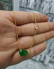 White Zircon Teardrop Pendant Necklace – 925 Sterling Silver | Dainty & Minimalist
