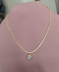 2mm Box Chain Oval Gemstone Silver Necklace – Sterling Silver Dainty Stone Pendant, Minimalist Layering Necklace, Gift for Her