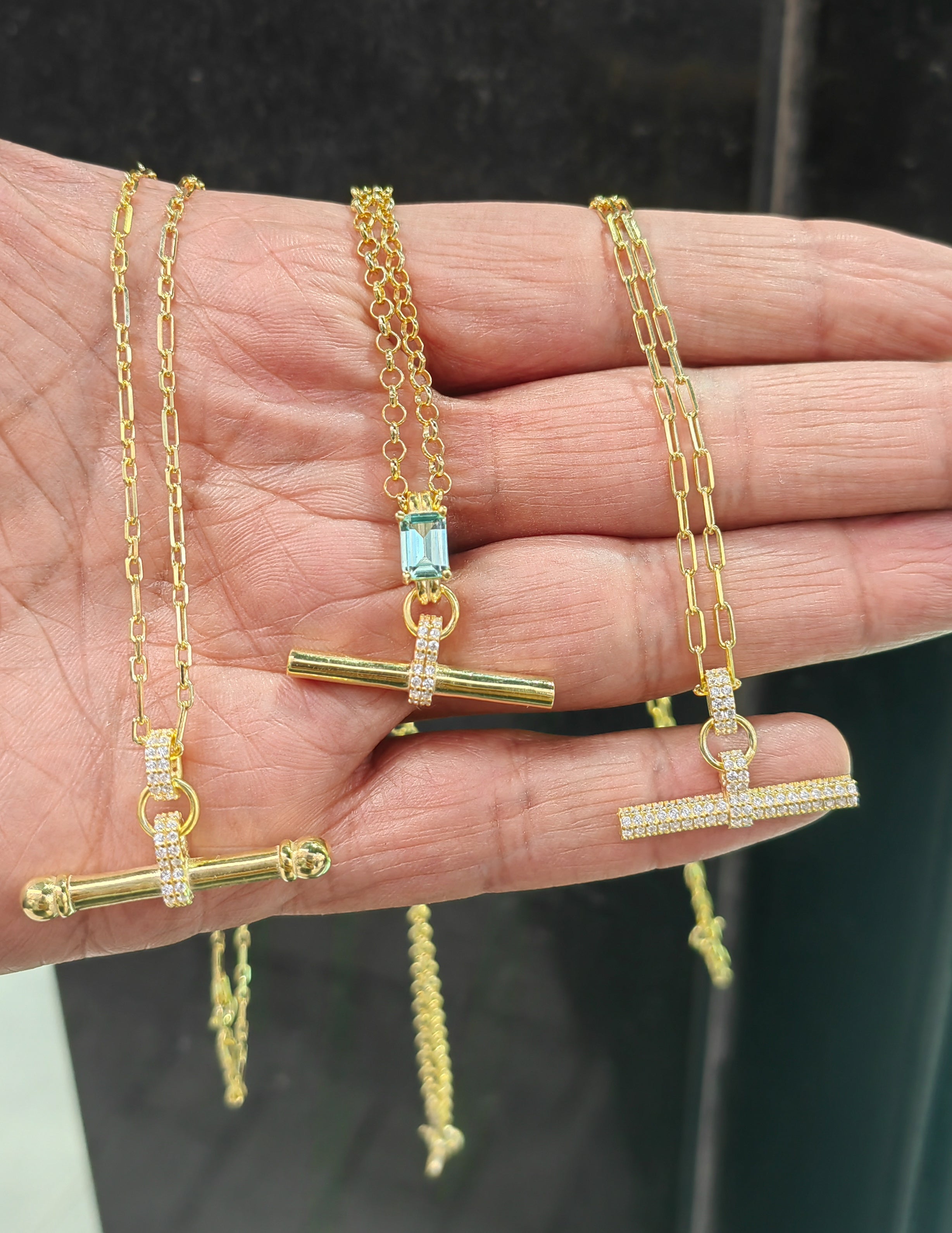 Handcrafted Gold Paperclip Chain Necklace with CZ Pave Detail – Sparkling Cubic Zirconia Pendant, Dainty Everyday Fine Jewelry Gift for Her