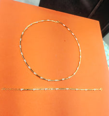 Matched in Gold – CZ Pave Station Bar Chain Necklace and Bracelet Set, Quiet Luxury Everyday Fine Jewelry Gift Set for Her