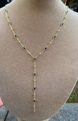 Multi-Strand Y Shaped Necklace - 925 Silver Cubic Zirconia Drop Necklace Gold Plated