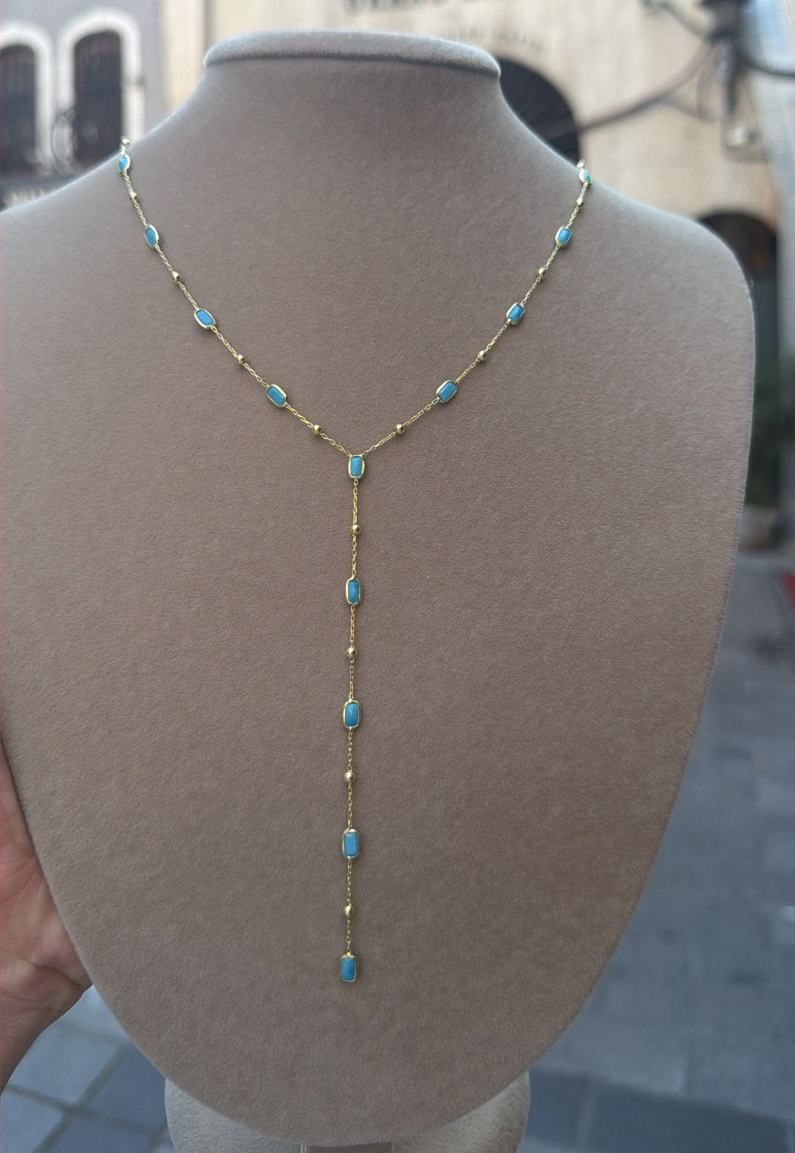 Multi-Strand Y Shaped Necklace - 925 Silver Cubic Zirconia Drop Necklace Gold Plated