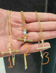 Handcrafted Gold Paperclip Chain Necklace with CZ Pave Detail – Sparkling Cubic Zirconia Pendant, Dainty Everyday Fine Jewelry Gift for Her