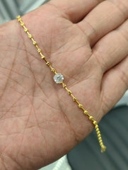 Delicate 925 Sterling Silver Bracelet with Cubic Zirconia | Handcrafted Gold Bracelet
