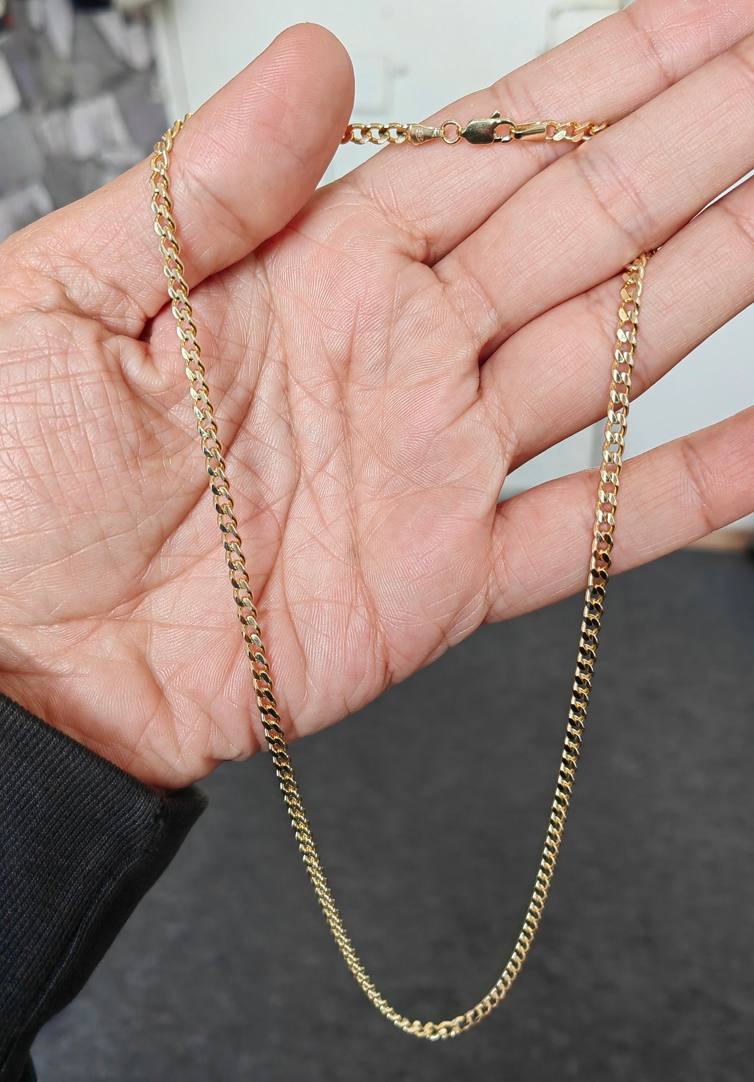 Miami Cuban Link Chain Necklace 0.84mm to 4.2 mm Inches Real 14K Yellow Gold