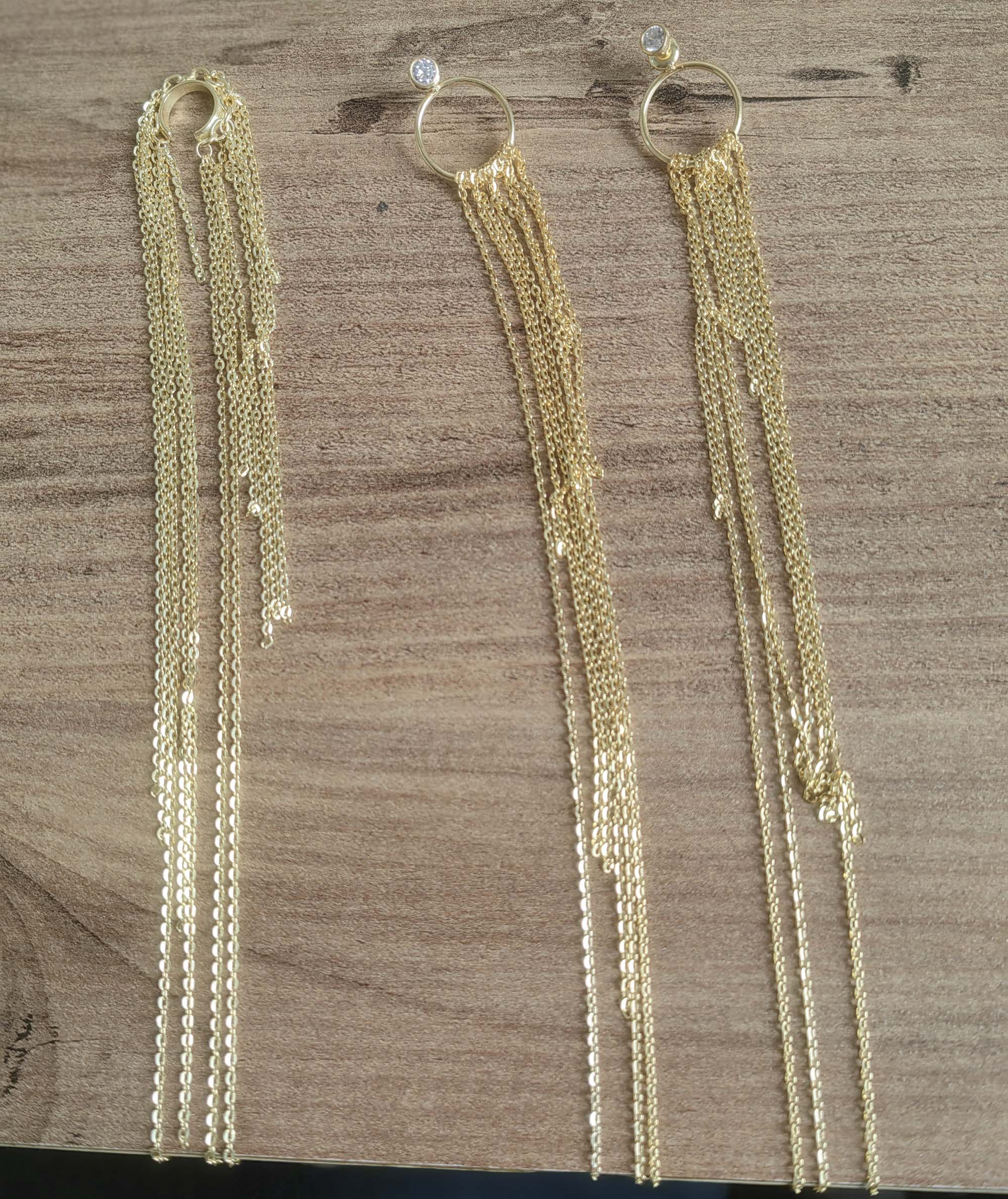 Long Chain 925 Silver Cartilage Ear Cuff