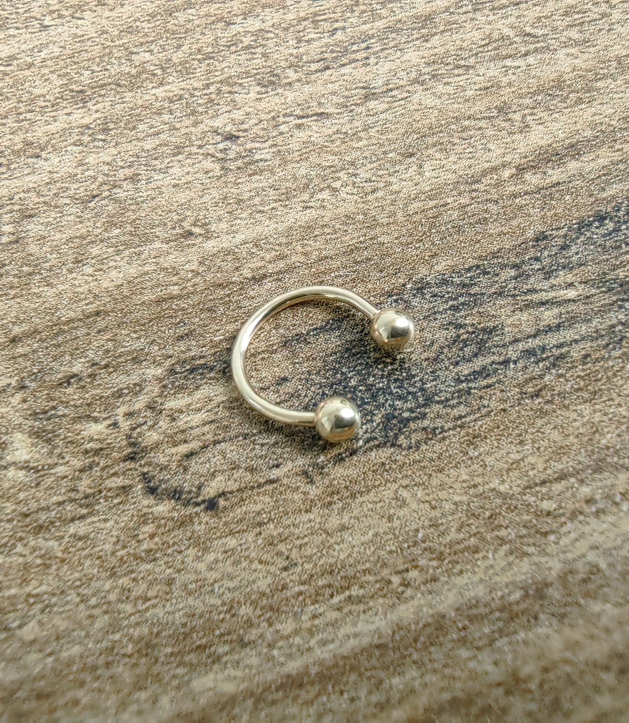 Solid 14K Gold Helix Earring – Minimalist Cartilage Stud No Stone