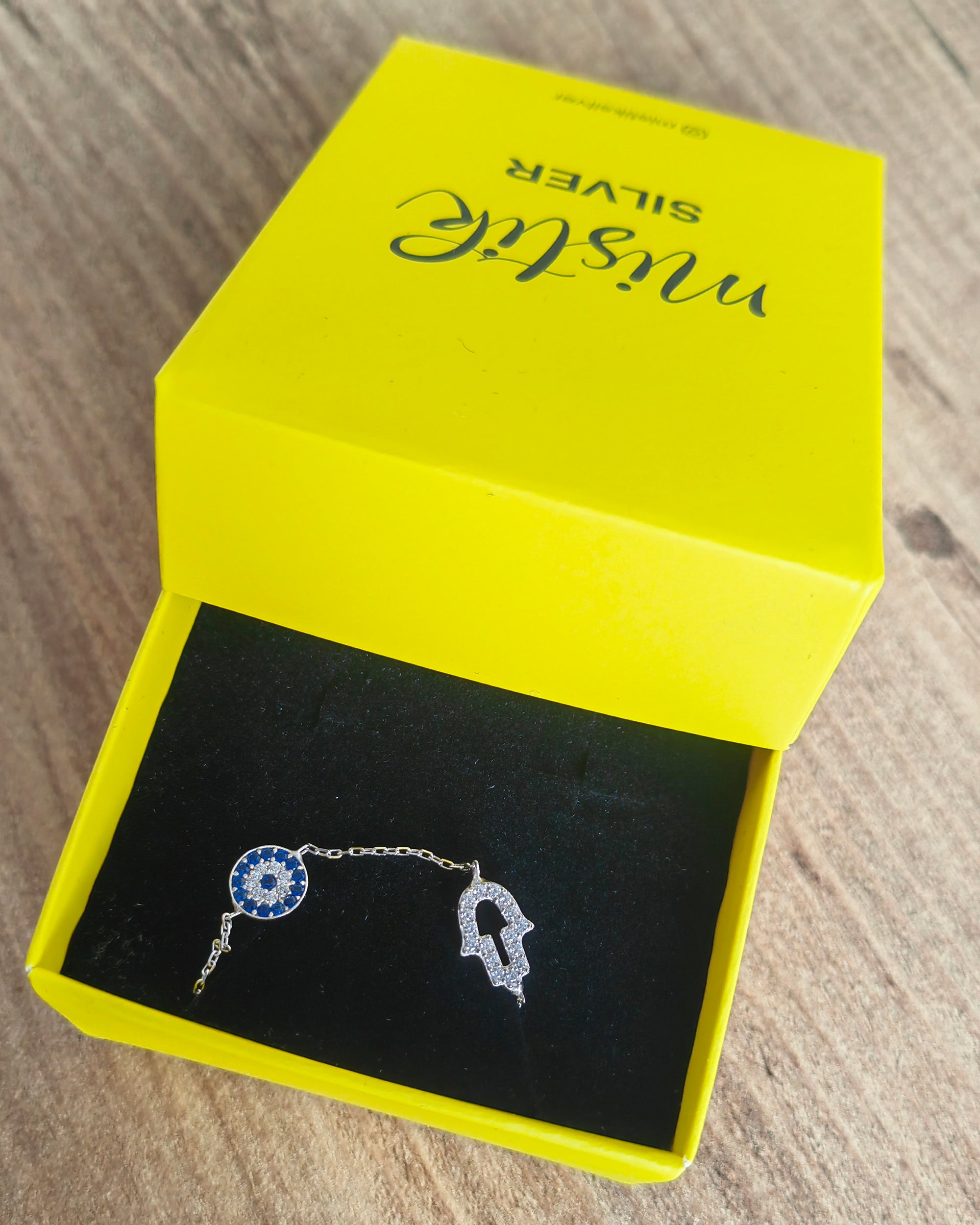 Evil Eye Hamsa Bracelet 925 Sterling Silver, Blue Nazar Bead Hand of Fatima Jewelry, Protection Bracelet Gift for Her
