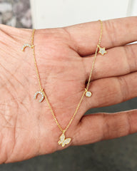 Dangling Silver Luck Necklace, Sweet and Simple Shamrock for Good Luck, wedding gifts, bridesmaid gifts, birthday gifts, gift ideas