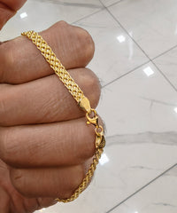 Handmade 14K Gold 4mm Bismarck Chain Bracelet – Fine Jewelry for Her or Him