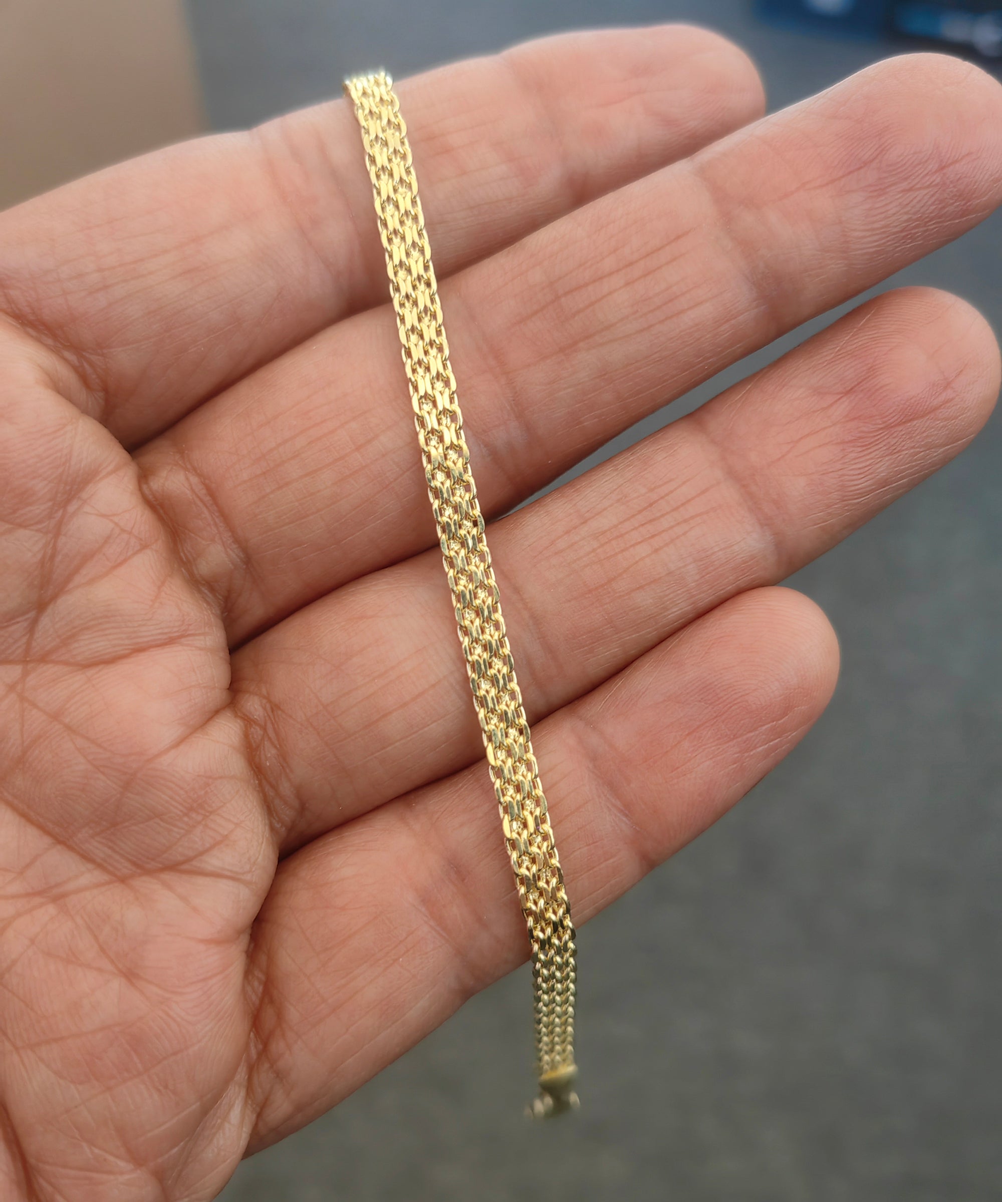 Handmade 14K Gold 4mm Bismarck Chain Bracelet – Fine Jewelry for Her or Him